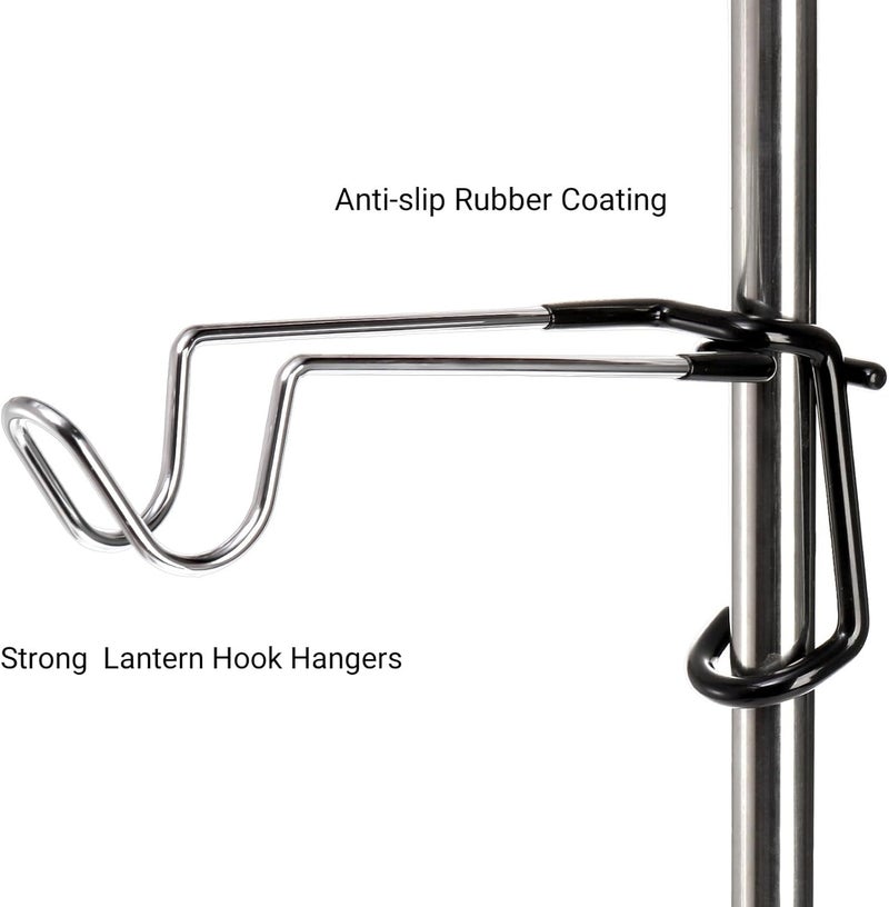 Tlence 4 Pack Camping Lantern Hook Hangers, 10" Outdoor Lamp Hanger Stand, Stainless Steel Non-Slip Tent Light Pole Hook, Portable Water Bottle Holder Bracket for Camping Hunting Fishing Hiking - Image 3